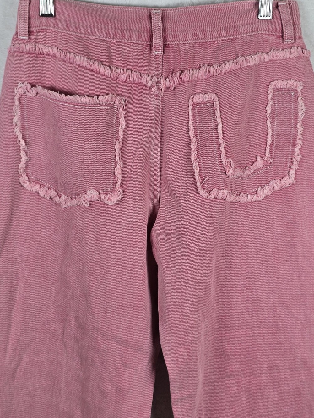 POL Pink Pearl Embellished Jeans Women's Sz.S Frayed Raw Edges Cottagecore Artsy - Picture 6 of 16
